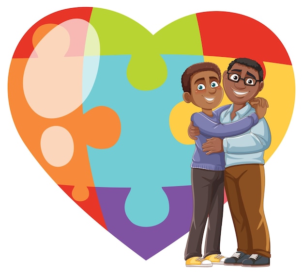 A digital illustration showing two Venezuelan people holding puzzle pieces that fit together to form a coin, symbolizing teamwork and financial planning. The background includes images representing common financial goals like a house, a child's education, and retirement savings.